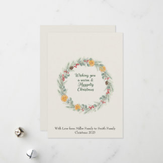 Cartão De Festividades Hygge Christmas Wreath Card — Holiday Greetings