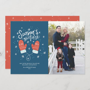 Cartão De Festividades Hygge Mittens Christmas Holiday Flat Card