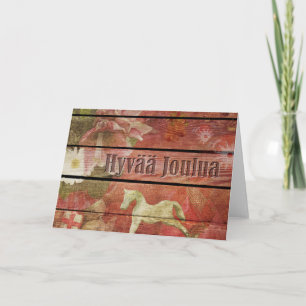 Cartão De Festividades Hyvää Joulua, finlandês, no Natal da Madeira