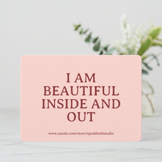 Cartão De Festividades I Am Beautiful Card, Self-Love Custom Card for Her (Em pé/Frente)