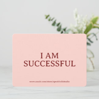Cartão De Festividades I am successful Card, Custom Gift for Her & Friend