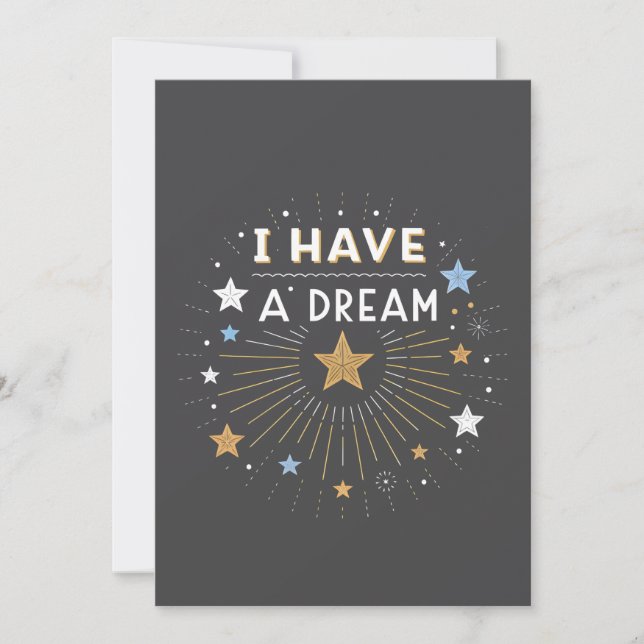 Cartão De Festividades I Have a Dream Inspirational Starburst Art (Frente)