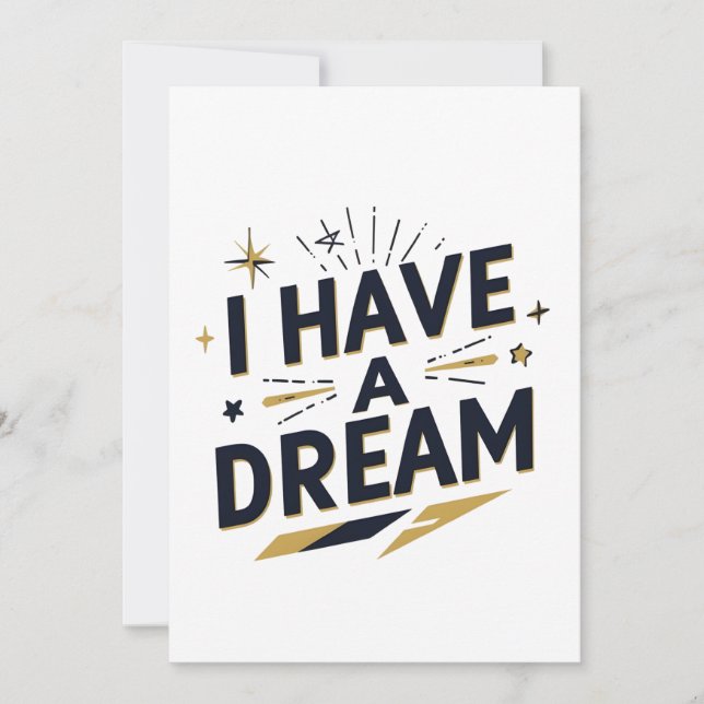 Cartão De Festividades I Have a Dream Inspirational Typography Design (Frente)