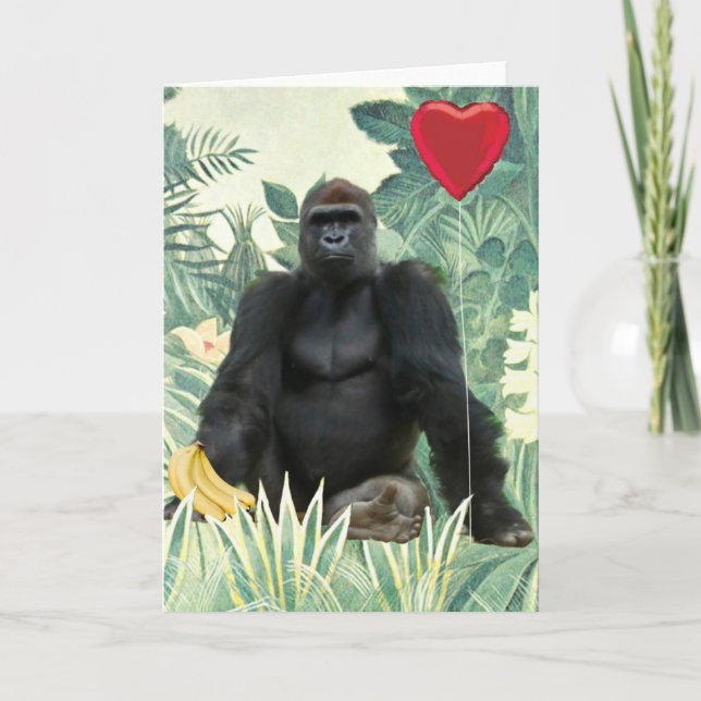 Cartão De Festividades I Heart Gorillas Greeting Card (Frente)