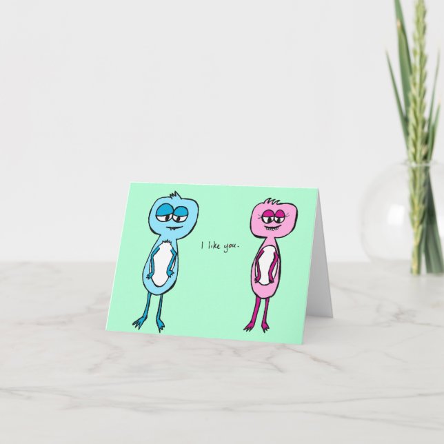 Cartão De Festividades i like you - monster card (Frente)