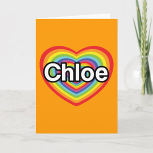 Cartão De Festividades I love Chloe: rainbow heart