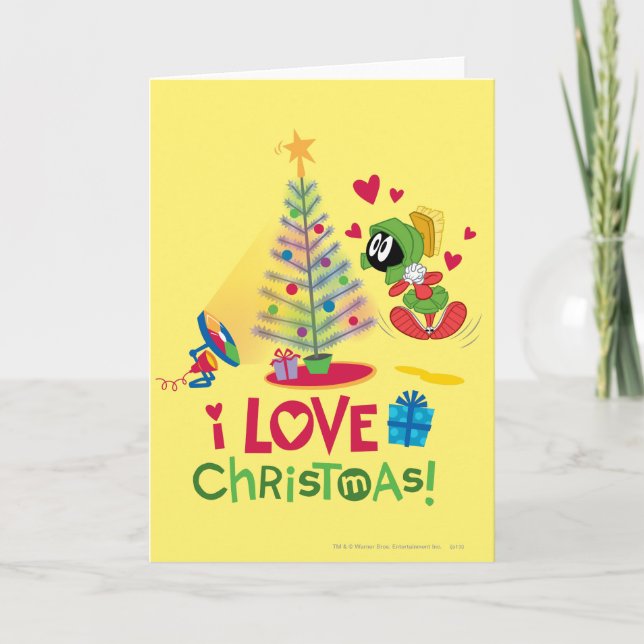 Cartão De Festividades I Love Christmas - MARVIN THE MARTIAN™ (Frente)