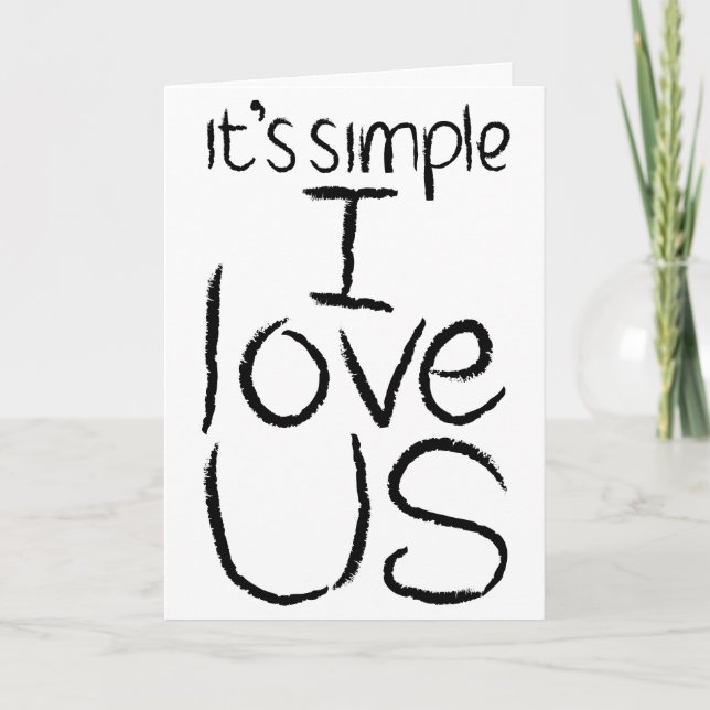 Cartão De Festividades I Love Us black & white card (Frente)
