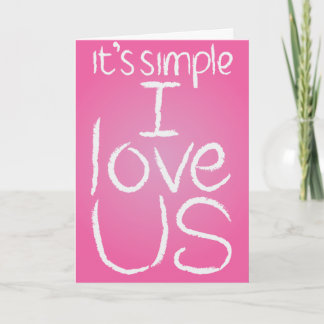 Cartão De Festividades I Love Us pink & white card