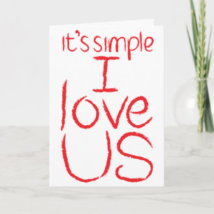 Cartão De Festividades I Love Us red & white card