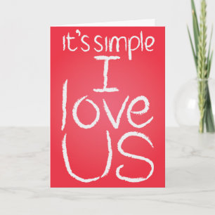 Cartão De Festividades I Love Us white & red card