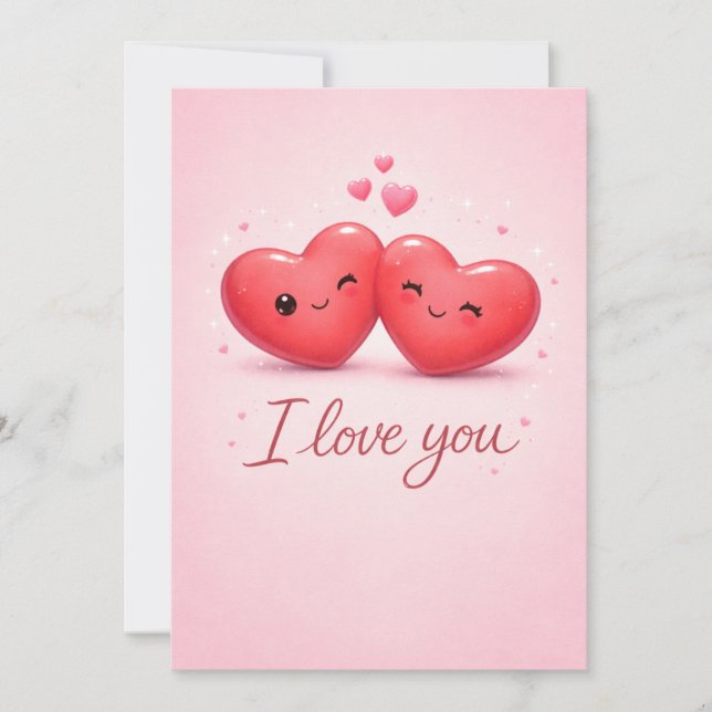 Cartão De Festividades I love you!  (Frente)