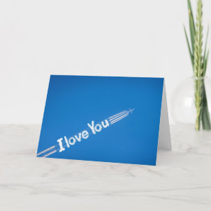 Cartão De Festividades I love You Clouds Valentines Day Card