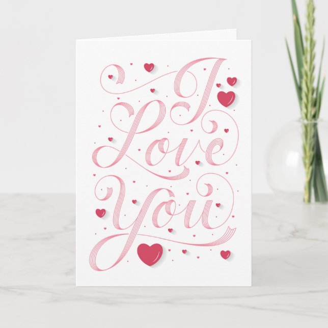 Cartão De Festividades I LOVE YOU / Folded Valentine's Card (Frente)
