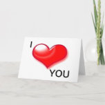 Cartão De Festividades I Love You Heart Valentine Day Card<br><div class="desc">Special Lovers Greeting Cards</div>