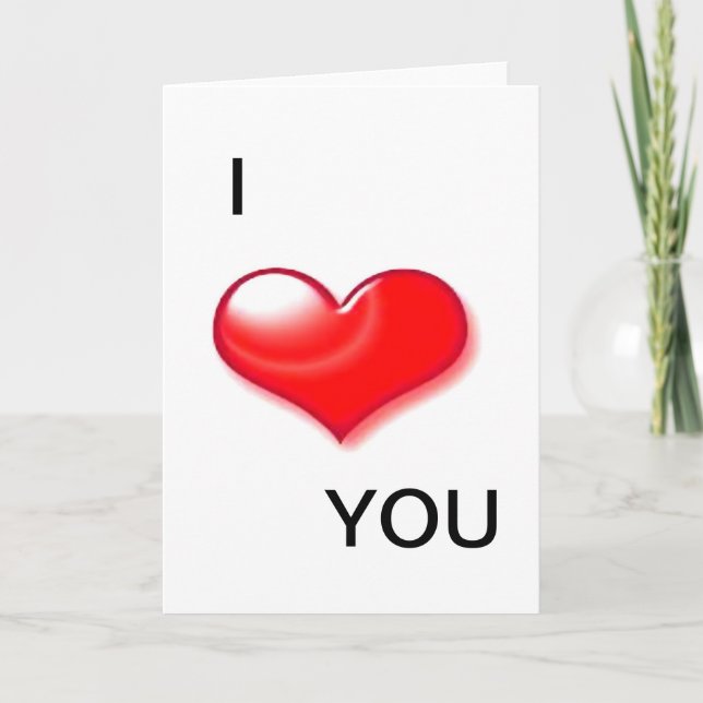 Cartão De Festividades I Love You Heart Valentine Day Greeting Cards (Frente)