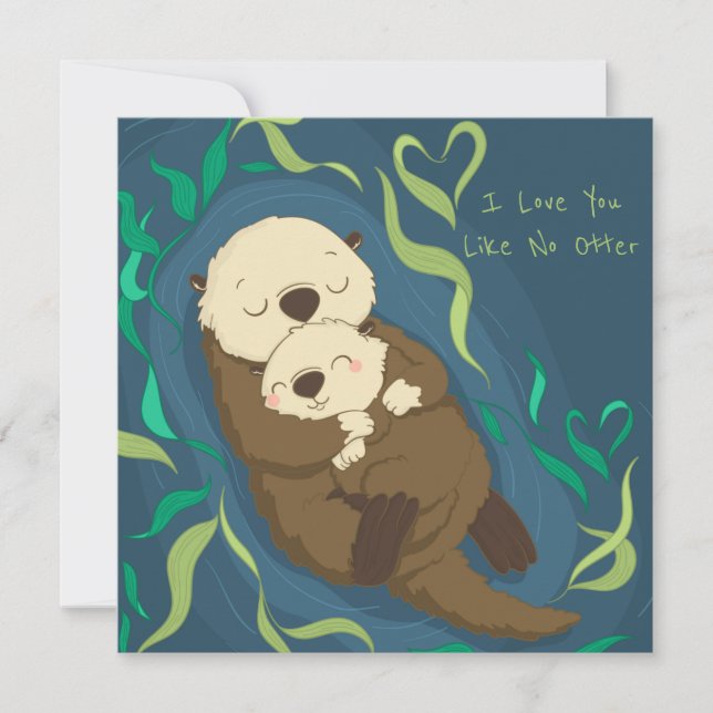 Cartão De Festividades I love You Like No Otter (Frente)