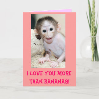 Cartão De Festividades "I love you more than bananas!" Valentine's Card