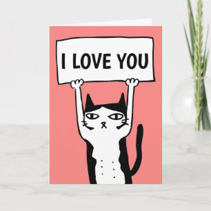 CARTÃO DE FESTIVIDADES I LOVE YOU, ROMANTIC CAT GREETING CARDS