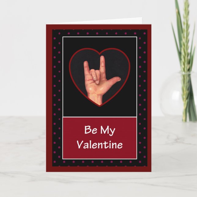 CARTÃO DE FESTIVIDADES I LOVE YOU: SIGN LANGUAGE VALENTINE (Frente)