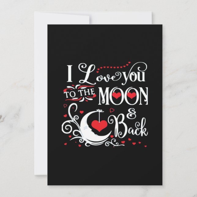 Cartão De Festividades I Love You To The Moon And Back Romantic Keepsake  (Frente)