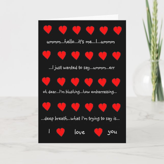 Cartão De Festividades 'I Love You' Valentines Card (Hugh Grant style) (Frente)