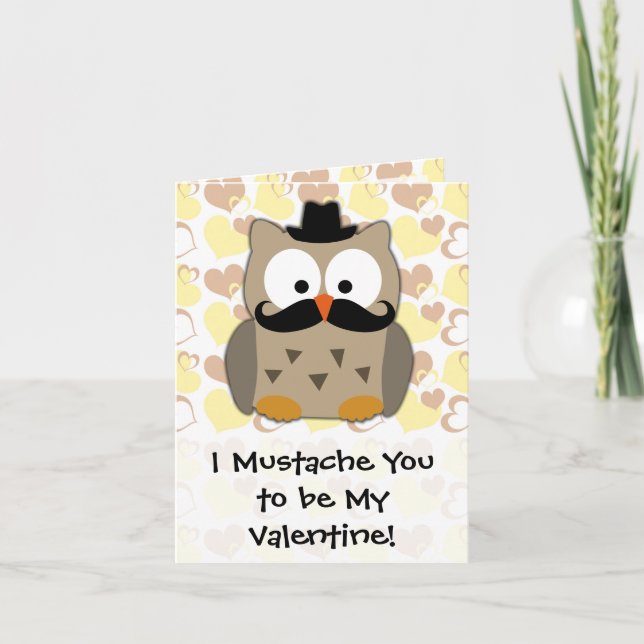 Cartão De Festividades I Mustache You to be My Valentine (Frente)