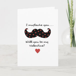 Cartão De Festividades I mustache you - will you be my Valentine