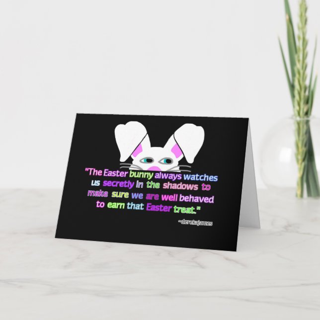 Cartão De Festividades I See You, Easter Bunny Horizontal Greeting Card (Frente)