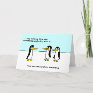 Cartão De Festividades I Spy Penguins Holiday Greeting Card