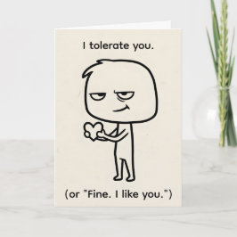 Cartão De Festividades I Tolerate You — Sarcastic Funny Valentine