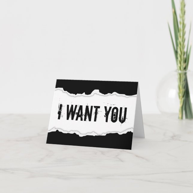 Cartão De Festividades i want you page rip (Frente)