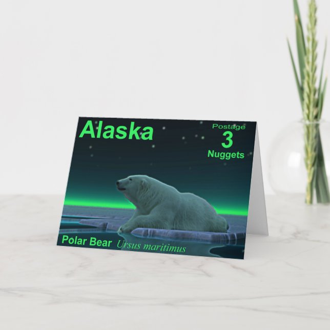 Cartão De Festividades Ice Edge Polar Bear (Frente)