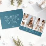 Cartão De Festividades ICE Feliz Natal Elegante 6 Foto Collage<br><div class="desc">Compartilhe os destaques da sua família com este cartão de Natal, que aparece ano após ano, com um design simples, mínimo e limpo. A frente inclui uma moderna colagem de 6 fotos, combinada com a saudação festiva "Feliz Natal" em uma fonte serif elegante sobre uma cor azul de gelo, com...</div>