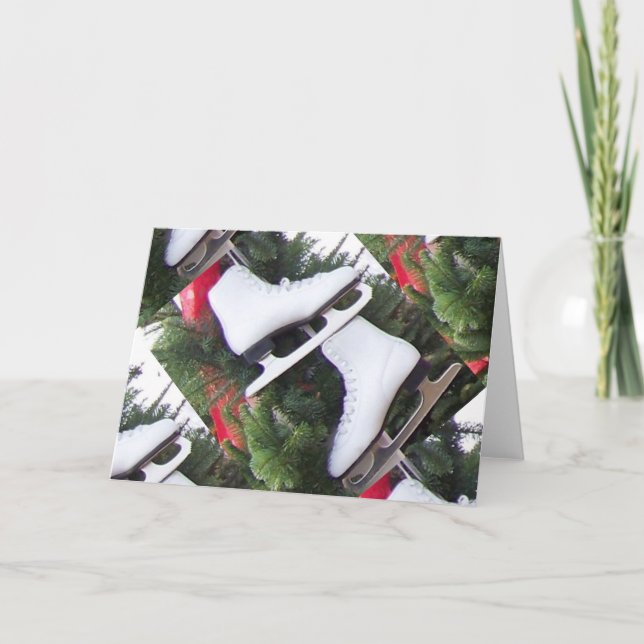 Cartão De Festividades Ice Skates Greeting Card (Frente)