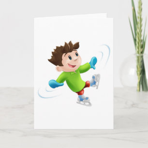 Cartão De Festividades Ice skating cartoon