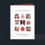 Cartão De Festividades ÍCONE Acredita no Natal 5 FOTO COLLAGE Moderno<br><div class="desc">Ícone ultra-moderno com o tema Cartão de Natal - personalize o exterior e a dentro,  conforme desejado. Adicione 5 fotos de avatar/retrato.</div>
