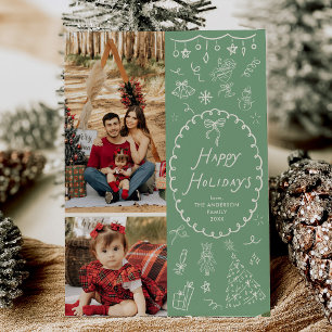 Cartão De Festividades Ícones modernos desenhados na mão Feriados felizes