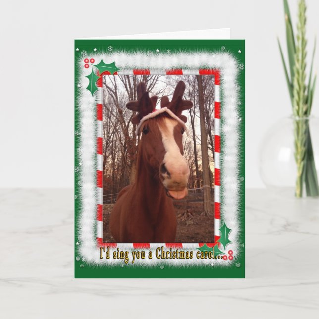 Cartão De Festividades "I'd sing you a Christmas Carol" Card (Frente)