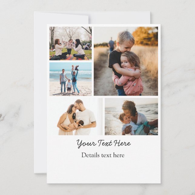 Cartão De Festividades Ideias De Colagem De Fotos Para Presentes Crio 5 F (Frente)