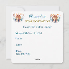 Cartão De Festividades Iftar Dinner Invitations