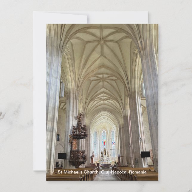 Cartão De Festividades Igreja de Michael rua, Cluj-Napoca, Romênia, sobre (Frente)