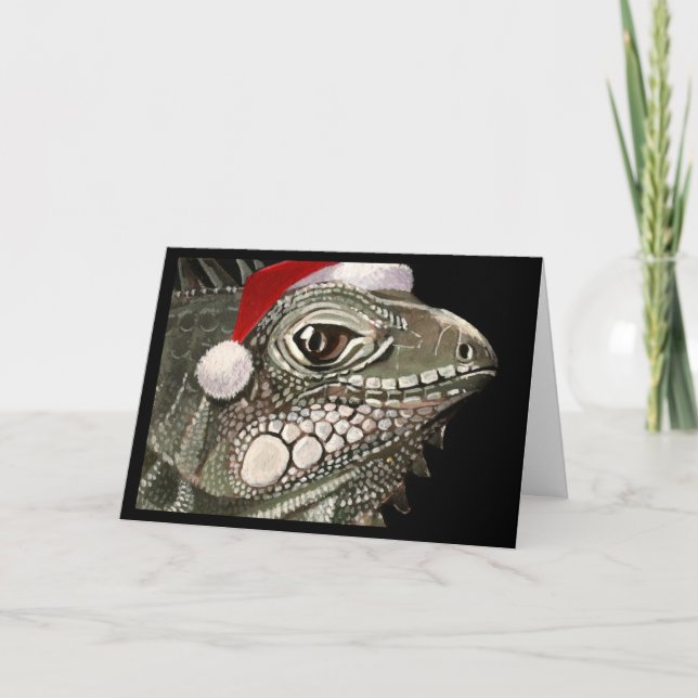 Cartão De Festividades Iguana Christmas Card (Frente)