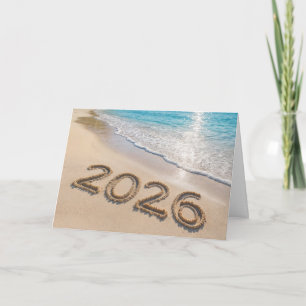Cartão De Festividades Ilha Tropical da Praia do Ano Novo 2027