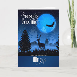 Cartão De Festividades Illinois, Prairie State Woodland Deer