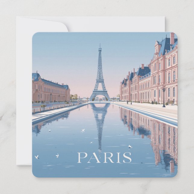 Cartão De Festividades illustration of eiffel tower in paris (Frente)