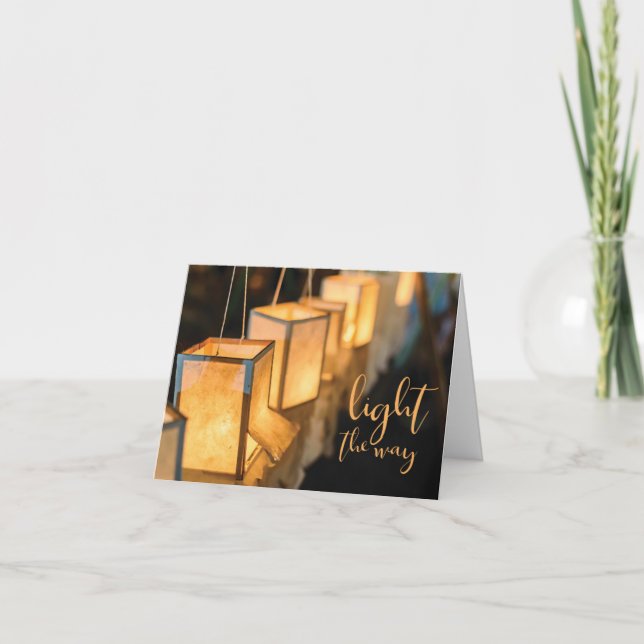 Cartão De Festividades Ilumine a maneira, lanternas, Tailândia (Frente)