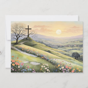 Cartão De Festividades ilustração artística do nascer do sol da Páscoa