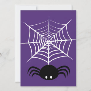 Cartão De Festividades Ilustração Assustadora de Aranha de Halloween