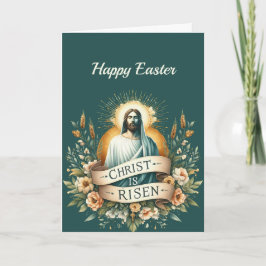 Cartão De Festividades Ilustração Cristã de Ressurreição Floral da páscoa